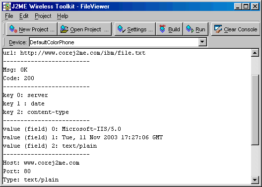 A screenshot of FileViewer's console output